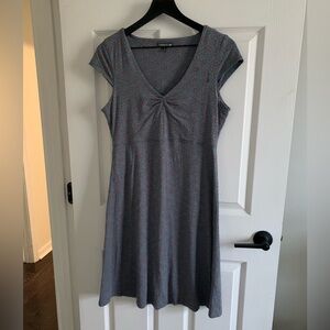 Toad&Co Gray Midi Dress with Red Accents